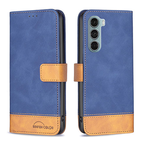 Handytasche Stand Schutzhülle Flip Leder Hülle B05F für Motorola Moto Edge S30 5G Blau