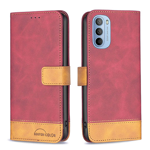 Handytasche Stand Schutzhülle Flip Leder Hülle B05F für Motorola Moto G31 Rot