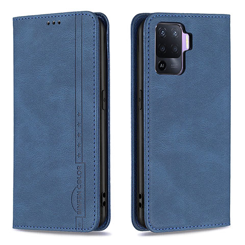 Handytasche Stand Schutzhülle Flip Leder Hülle B05F für Oppo A94 4G Blau