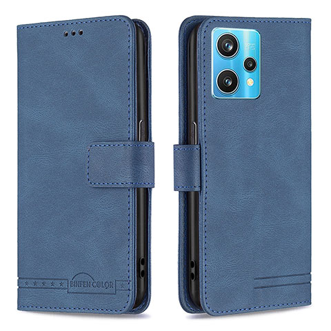 Handytasche Stand Schutzhülle Flip Leder Hülle B05F für Realme 9 Pro+ Plus 5G Blau