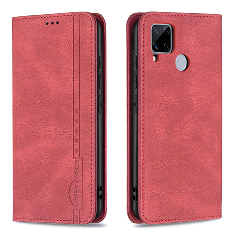 Handytasche Stand Schutzhülle Flip Leder Hülle B05F für Realme C12 Rot