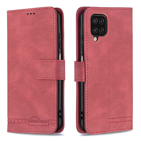 Handytasche Stand Schutzhülle Flip Leder Hülle B05F für Samsung Galaxy A12 5G Rot