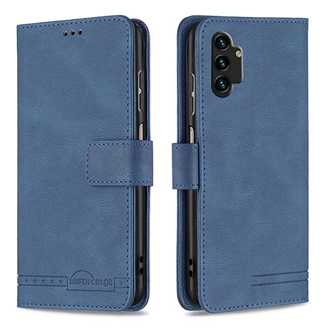 Handytasche Stand Schutzhülle Flip Leder Hülle B05F für Samsung Galaxy A13 4G Blau