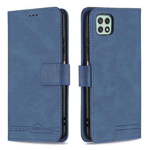 Handytasche Stand Schutzhülle Flip Leder Hülle B05F für Samsung Galaxy A22s 5G Blau