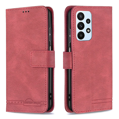 Handytasche Stand Schutzhülle Flip Leder Hülle B05F für Samsung Galaxy A23 4G Rot