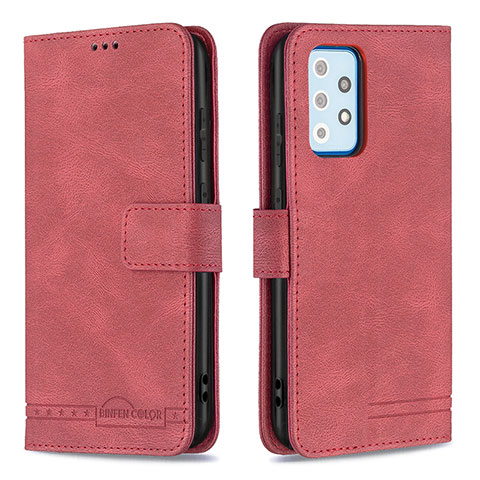 Handytasche Stand Schutzhülle Flip Leder Hülle B05F für Samsung Galaxy A52 4G Rot