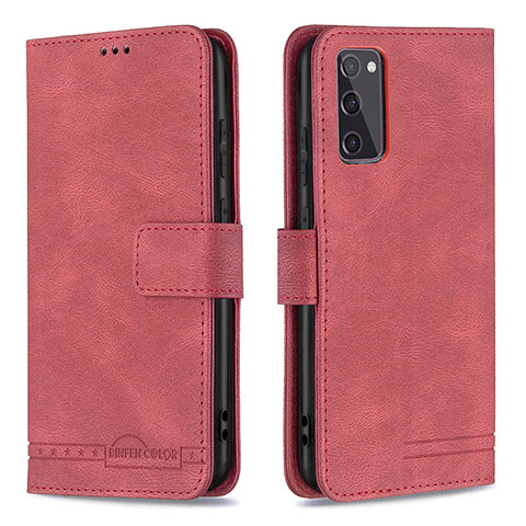 Handytasche Stand Schutzhülle Flip Leder Hülle B05F für Samsung Galaxy S20 FE 5G Rot