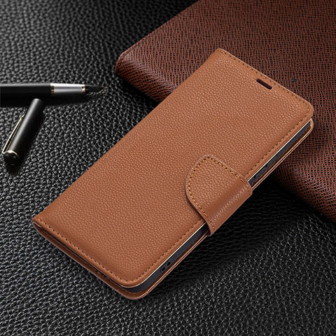 Handytasche Stand Schutzhülle Flip Leder Hülle B05F für Samsung Galaxy S21 Plus 5G Braun