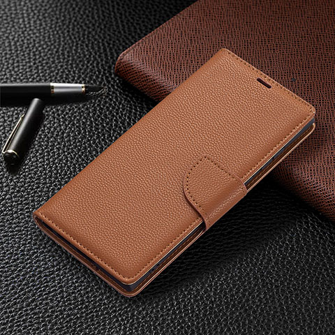 Handytasche Stand Schutzhülle Flip Leder Hülle B05F für Samsung Galaxy S21 Ultra 5G Braun