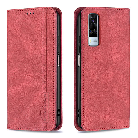 Handytasche Stand Schutzhülle Flip Leder Hülle B05F für Vivo Y53s NFC Rot