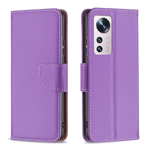 Handytasche Stand Schutzhülle Flip Leder Hülle B05F für Xiaomi Mi 12 5G Violett