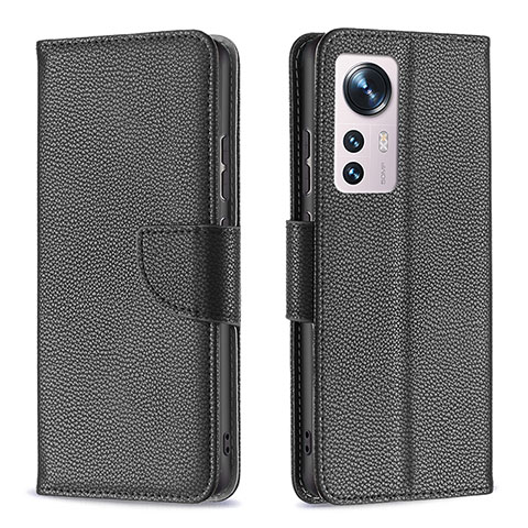 Handytasche Stand Schutzhülle Flip Leder Hülle B05F für Xiaomi Mi 12X 5G Schwarz