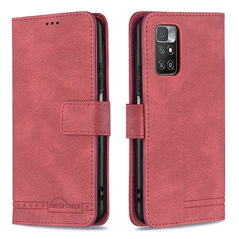 Handytasche Stand Schutzhülle Flip Leder Hülle B05F für Xiaomi Redmi 10 4G Rot