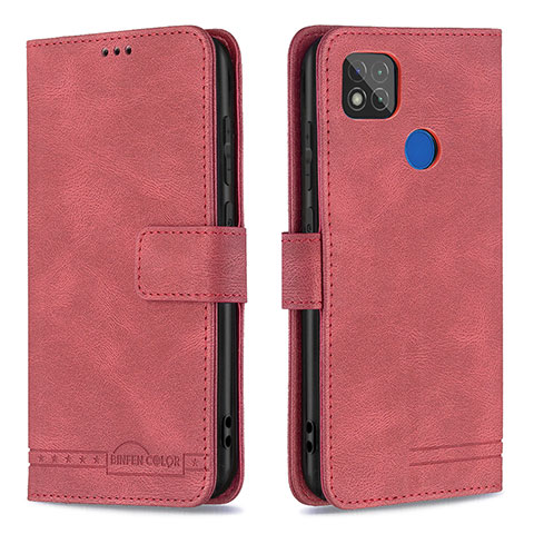 Handytasche Stand Schutzhülle Flip Leder Hülle B05F für Xiaomi Redmi 9 Activ Rot