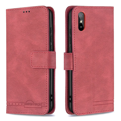 Handytasche Stand Schutzhülle Flip Leder Hülle B05F für Xiaomi Redmi 9A Rot