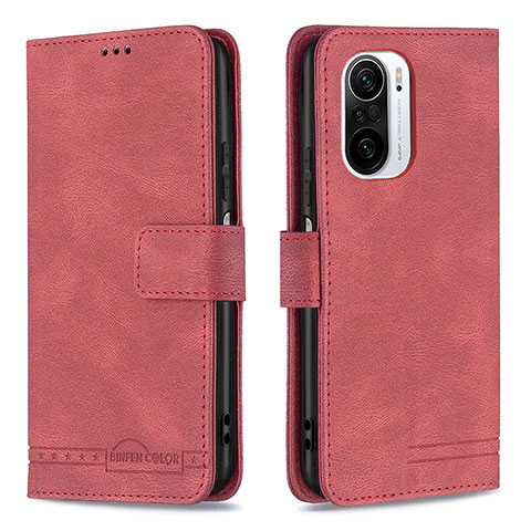 Handytasche Stand Schutzhülle Flip Leder Hülle B05F für Xiaomi Redmi K40 Pro 5G Rot