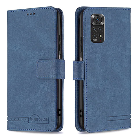 Handytasche Stand Schutzhülle Flip Leder Hülle B05F für Xiaomi Redmi Note 11S 4G Blau