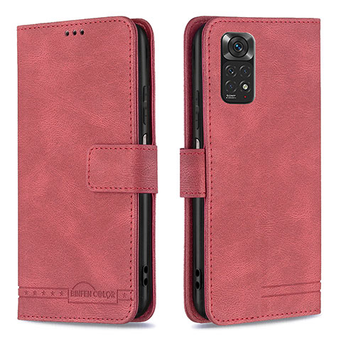 Handytasche Stand Schutzhülle Flip Leder Hülle B05F für Xiaomi Redmi Note 11S 4G Rot