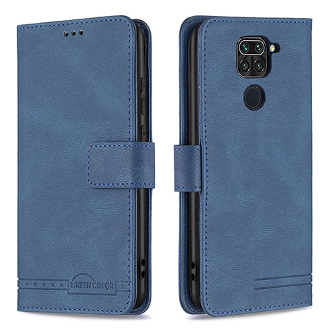 Handytasche Stand Schutzhülle Flip Leder Hülle B05F für Xiaomi Redmi Note 9 Blau