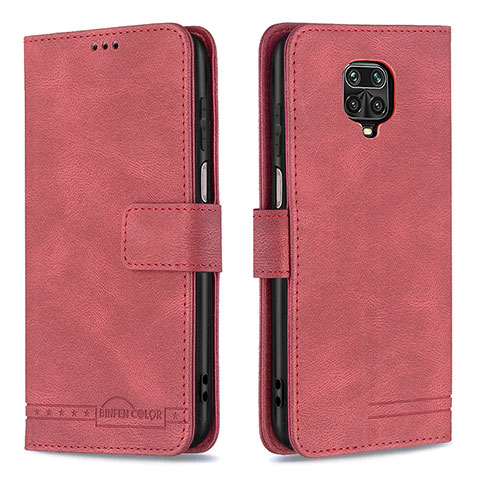 Handytasche Stand Schutzhülle Flip Leder Hülle B05F für Xiaomi Redmi Note 9 Pro Max Rot