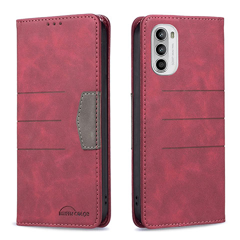 Handytasche Stand Schutzhülle Flip Leder Hülle B06F für Motorola Moto Edge (2022) 5G Rot