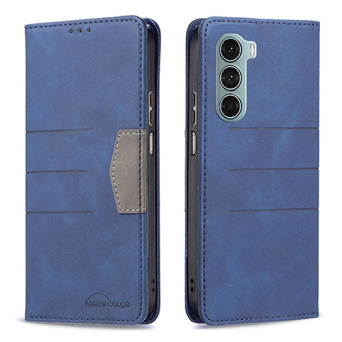 Handytasche Stand Schutzhülle Flip Leder Hülle B06F für Motorola Moto Edge S30 5G Blau