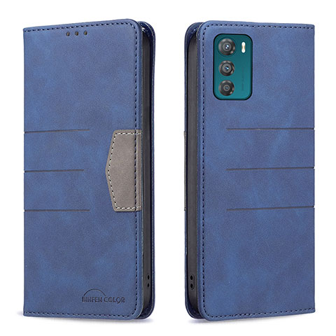 Handytasche Stand Schutzhülle Flip Leder Hülle B06F für Motorola Moto G42 Blau