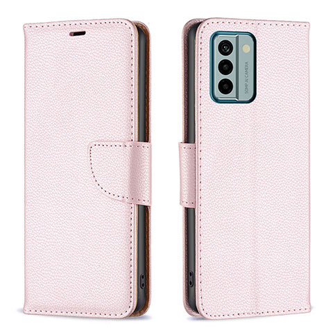 Handytasche Stand Schutzhülle Flip Leder Hülle B06F für Nokia G22 Rosegold