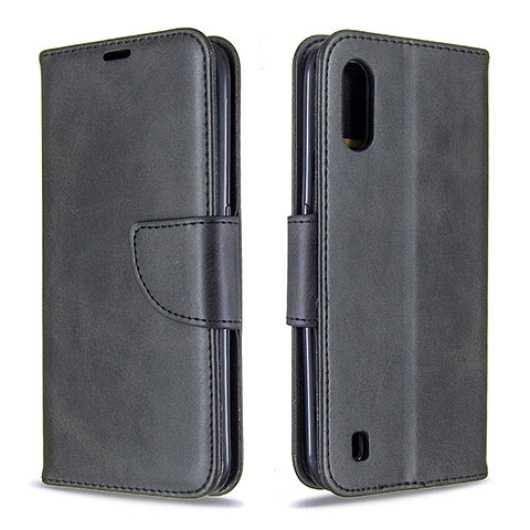 Handytasche Stand Schutzhülle Flip Leder Hülle B06F für Samsung Galaxy A01 SM-A015 Schwarz