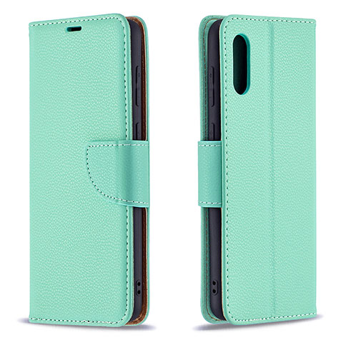 Handytasche Stand Schutzhülle Flip Leder Hülle B06F für Samsung Galaxy A02 Grün