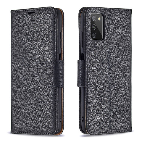 Handytasche Stand Schutzhülle Flip Leder Hülle B06F für Samsung Galaxy A03s Schwarz