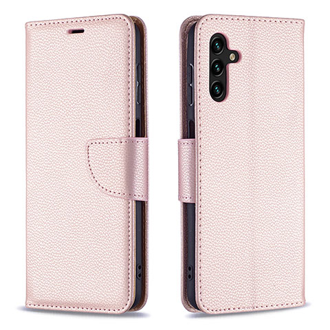 Handytasche Stand Schutzhülle Flip Leder Hülle B06F für Samsung Galaxy A04s Rosegold