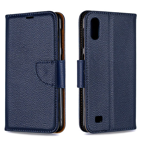 Handytasche Stand Schutzhülle Flip Leder Hülle B06F für Samsung Galaxy A10 Blau