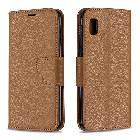 Handytasche Stand Schutzhülle Flip Leder Hülle B06F für Samsung Galaxy A10e Braun