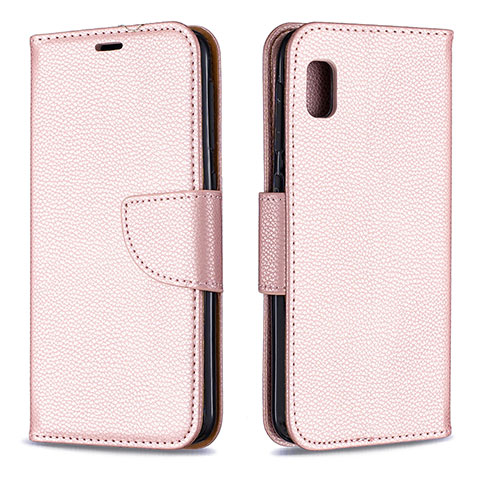 Handytasche Stand Schutzhülle Flip Leder Hülle B06F für Samsung Galaxy A10e Rosegold