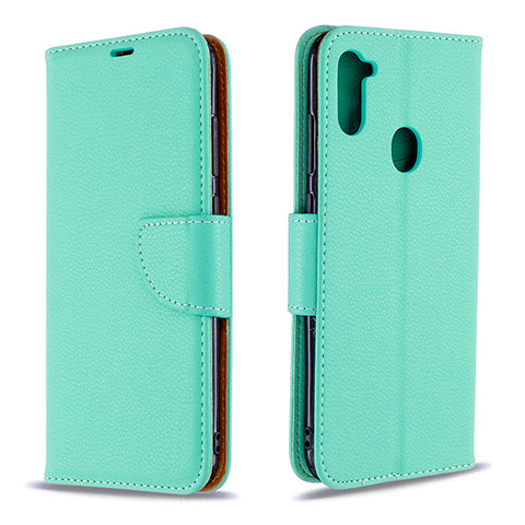 Handytasche Stand Schutzhülle Flip Leder Hülle B06F für Samsung Galaxy A11 Grün