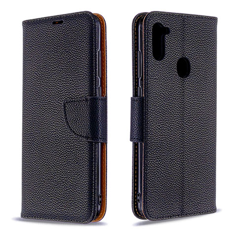 Handytasche Stand Schutzhülle Flip Leder Hülle B06F für Samsung Galaxy A11 Schwarz