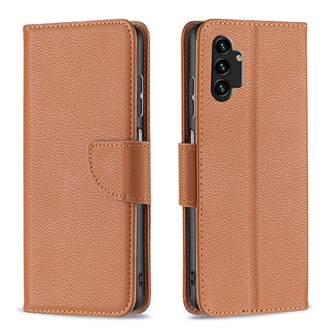 Handytasche Stand Schutzhülle Flip Leder Hülle B06F für Samsung Galaxy A13 4G Braun