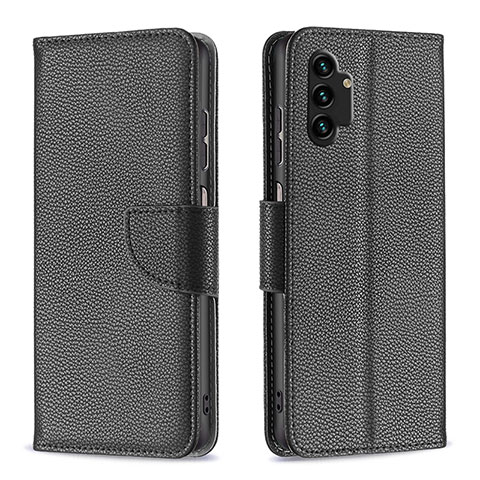 Handytasche Stand Schutzhülle Flip Leder Hülle B06F für Samsung Galaxy A13 4G Schwarz