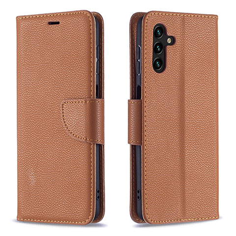 Handytasche Stand Schutzhülle Flip Leder Hülle B06F für Samsung Galaxy A13 5G Braun