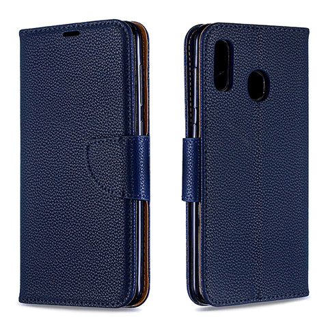 Handytasche Stand Schutzhülle Flip Leder Hülle B06F für Samsung Galaxy A20 Blau