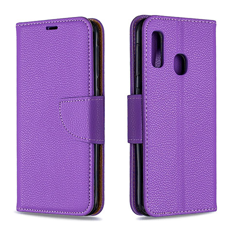 Handytasche Stand Schutzhülle Flip Leder Hülle B06F für Samsung Galaxy A20e Violett