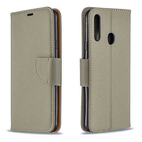 Handytasche Stand Schutzhülle Flip Leder Hülle B06F für Samsung Galaxy A20s Grau