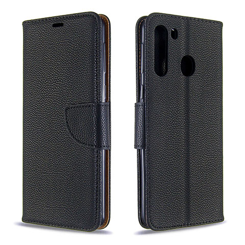 Handytasche Stand Schutzhülle Flip Leder Hülle B06F für Samsung Galaxy A21 Schwarz