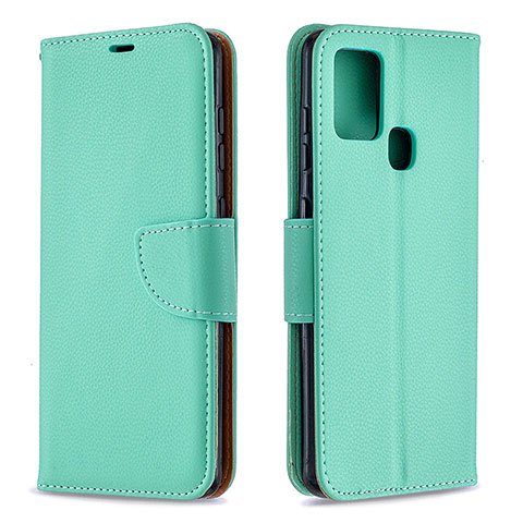 Handytasche Stand Schutzhülle Flip Leder Hülle B06F für Samsung Galaxy A21s Grün