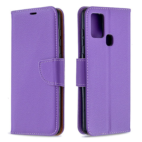 Handytasche Stand Schutzhülle Flip Leder Hülle B06F für Samsung Galaxy A21s Violett