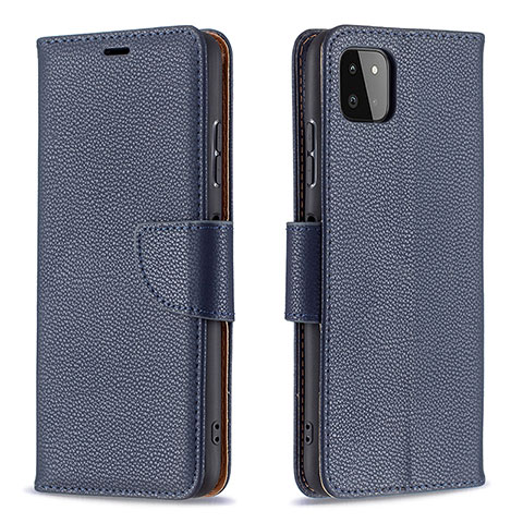 Handytasche Stand Schutzhülle Flip Leder Hülle B06F für Samsung Galaxy A22 5G Blau