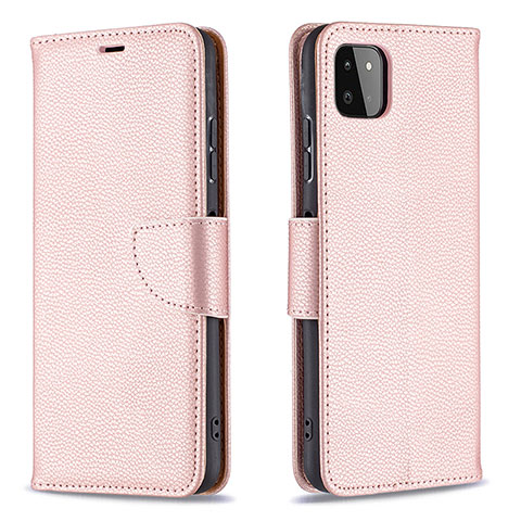 Handytasche Stand Schutzhülle Flip Leder Hülle B06F für Samsung Galaxy A22 5G Rosegold