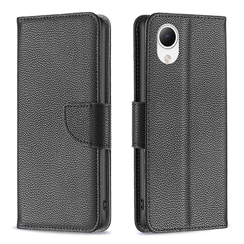 Handytasche Stand Schutzhülle Flip Leder Hülle B06F für Samsung Galaxy A23e 5G Schwarz