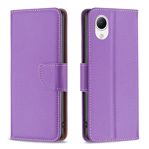 Handytasche Stand Schutzhülle Flip Leder Hülle B06F für Samsung Galaxy A23e 5G Violett